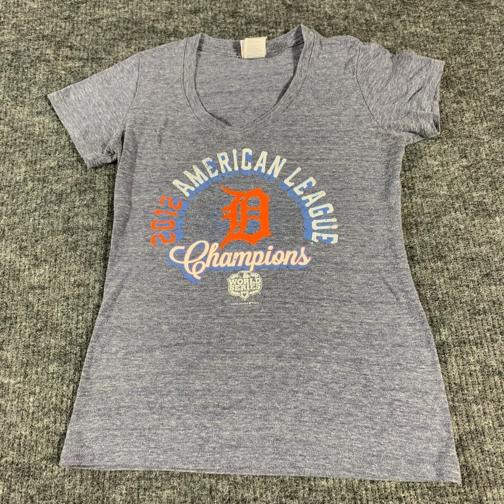 Detroit Tigers T Shirt Womens S Gray 2012 Champions World Series‎ MLB Baseball
